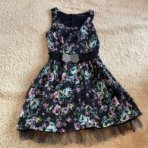 Small HeartSoul colorful flower/tulle dress w/belt
